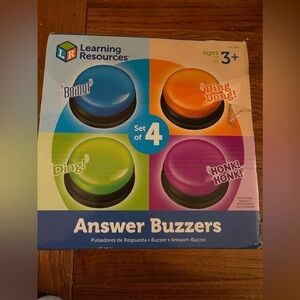 Learning Resources Answer Buzzers Set of 4 Assorted Colors Ages 3+ Pre-K